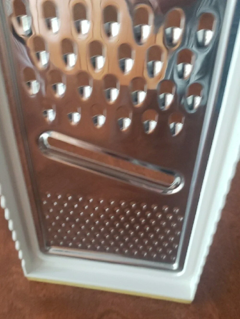 Vtg Leifheit -Slany Design White Handheld Cheese Grater W/ Stainless Steel Panel